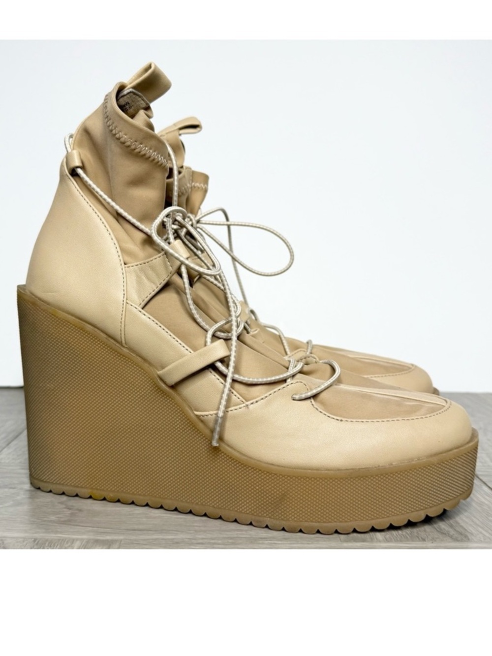 Steve Madden Atomic Wedge Bootie Tan 9 1/2 M